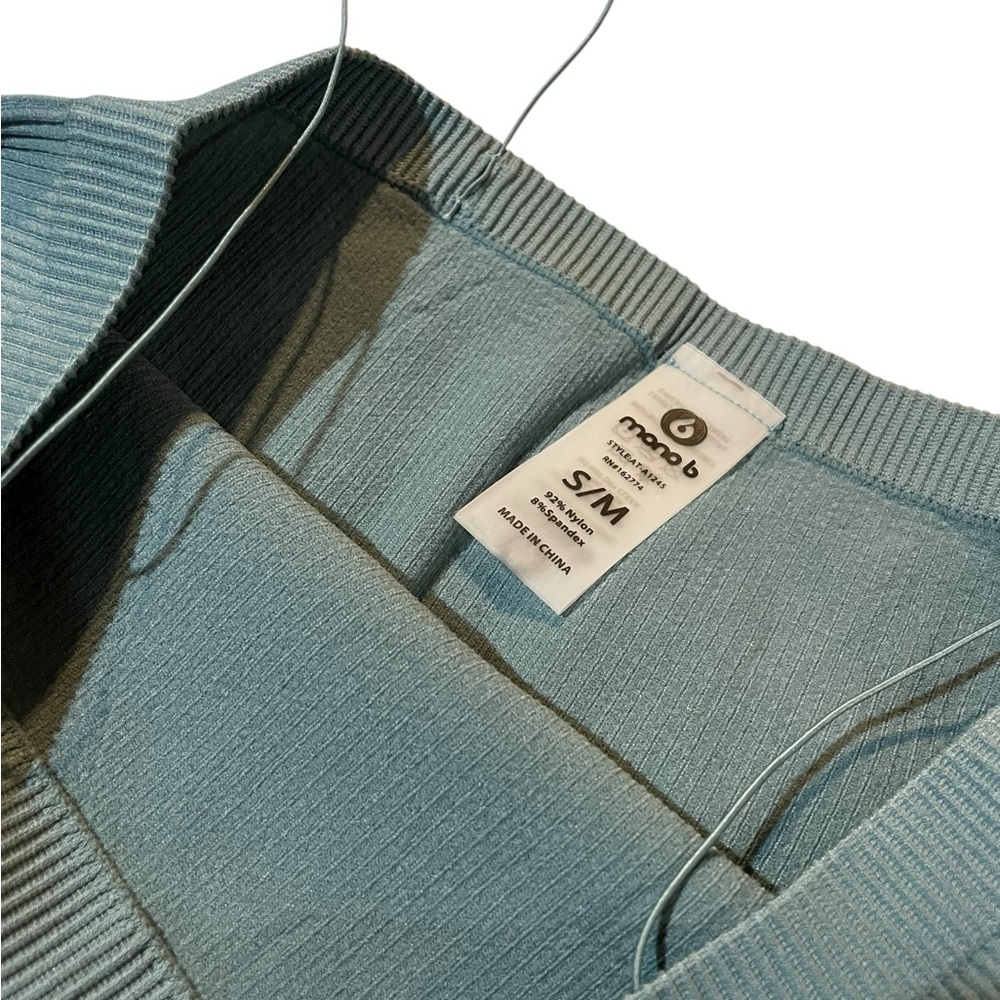 Mono B Teal Ribbed Crop Top - Picture 3 of 6